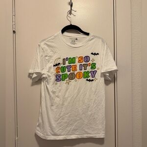I’m so cute it’s spooky Kids Youth Large White Halloween T-Shirt